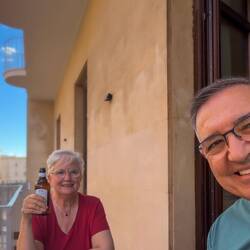 Cheers from our apartment on Ortigia Island, Siracusa.