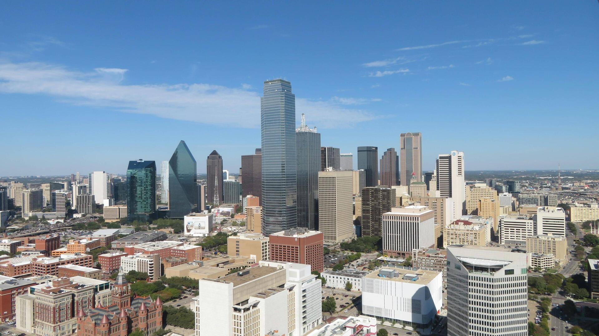 Ausblick vom Reunion Tower auf die Skyline von Dallas