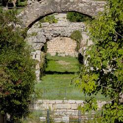 Arches at the Roman Amphitheater ... part of the vaulted annular corridor.