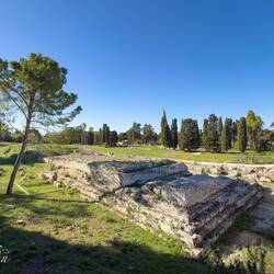 Ruins of the Altar of Hieron ... largest known of its kind in the Greek world.