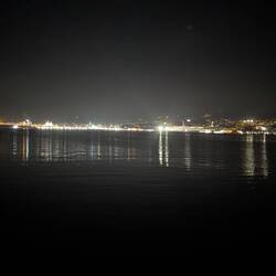 Blick von unserem Stellplatz in Muggia auf Triest