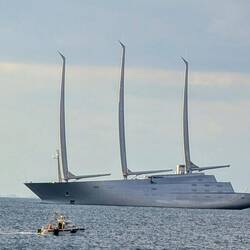 Diese Yacht gehört dem russischen Oligarchen Militschenko und ist seit 2022 beschlagnahmt.