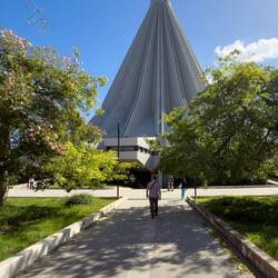 The Cone suggests a giant teardrop falling to earth — Basilica Santuario Madonna delle Lacrime.
