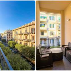 View from the balcony off the bedroom; and the terrace off the living room.