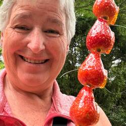 Pretty yummy! Crunchy coating of sugar on perfect strawberries