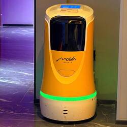 Hotel robot. He delivers food, packages, needs to your door - saw him in action today