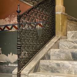 Wrought iron detail from the grand staircase ... Palazzo Alliata di Villafranca.