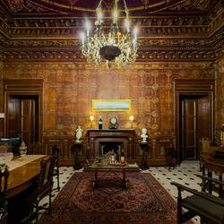 Smoking Room ... walls covered Codovan leather ... Palazzo Alliata di Villafranca.