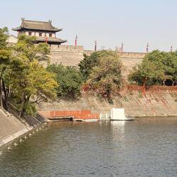 The moat around the ancient city wall
