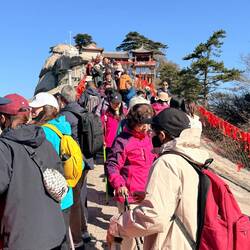 Felt like Everest - the line to get to the top of West Peak