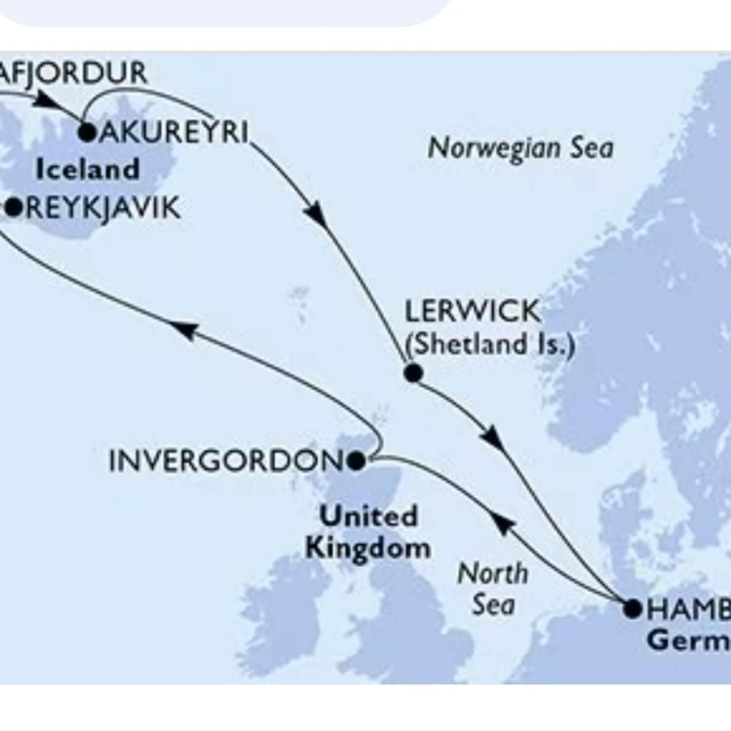 MSC Preziosa nach Island