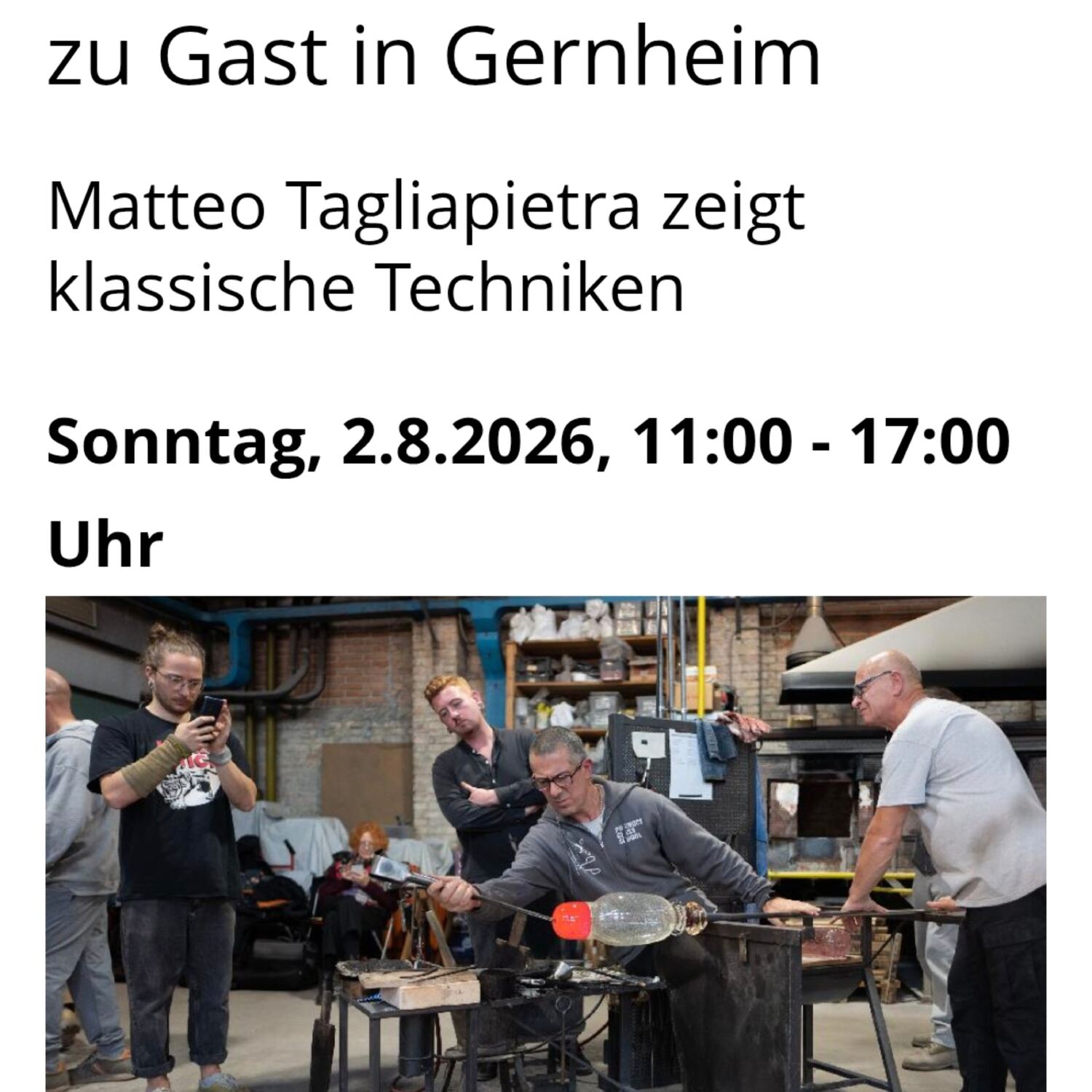 Workshop in der Gernheimer Glashütte