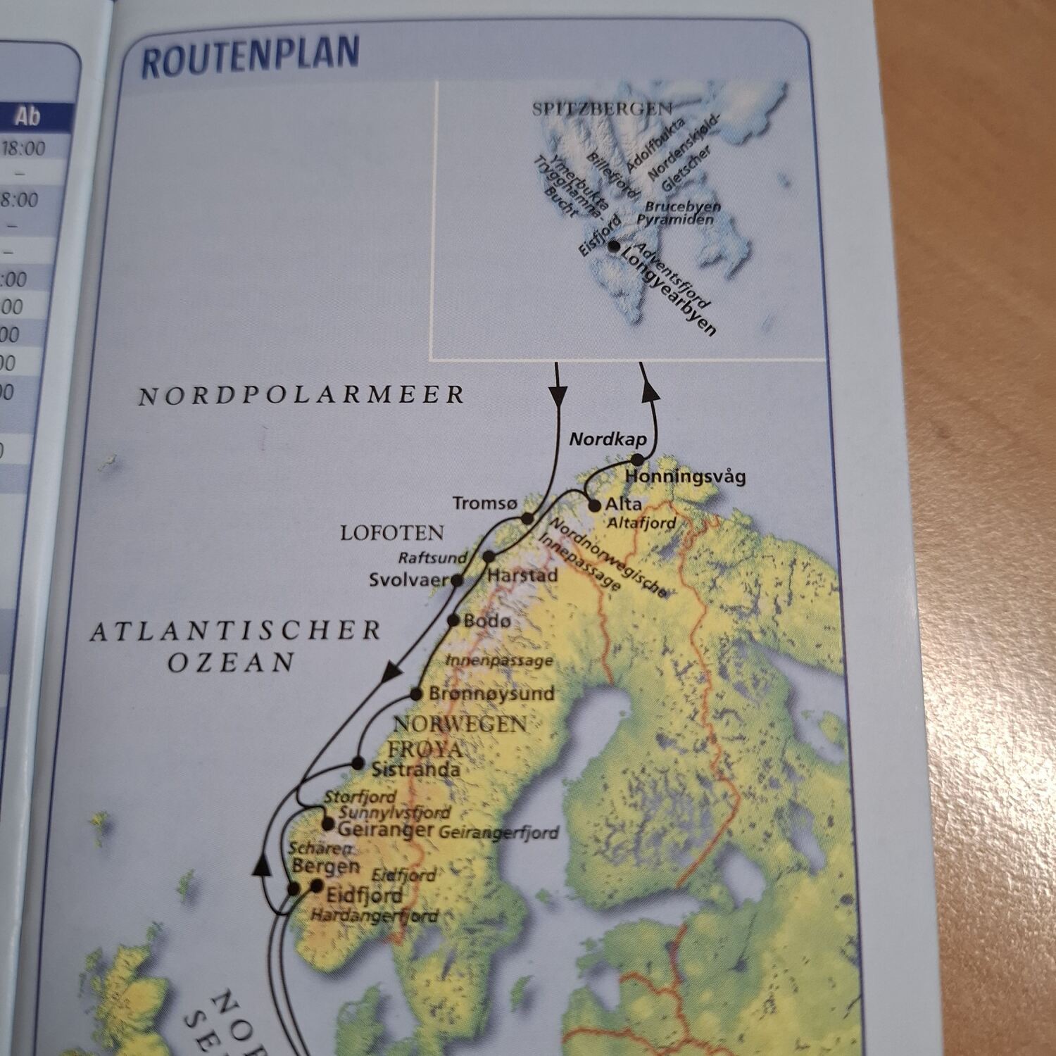 Reise nach Spitzbergen über Norwegische Küsten