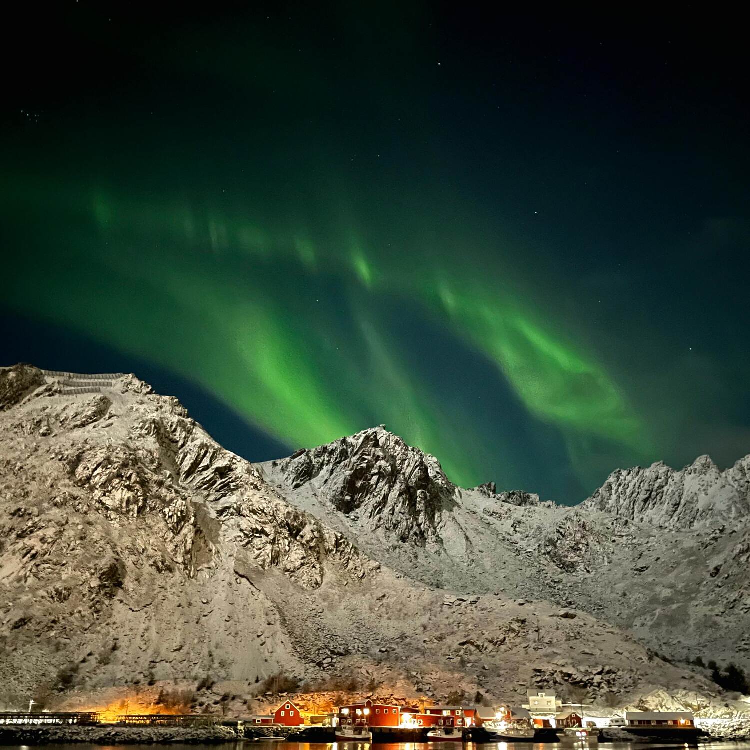 Skreijagd unter Polarlichtern