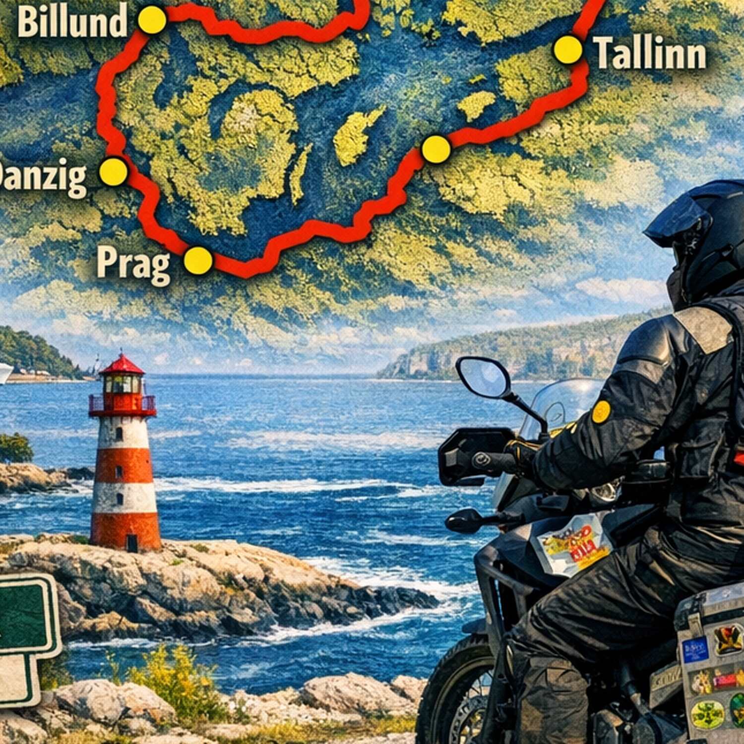 Mit dem Motorrad um die Ostsee