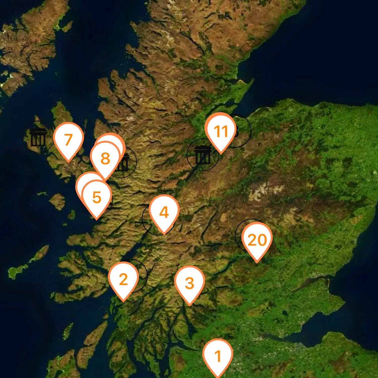 Scotland, England, Ireland