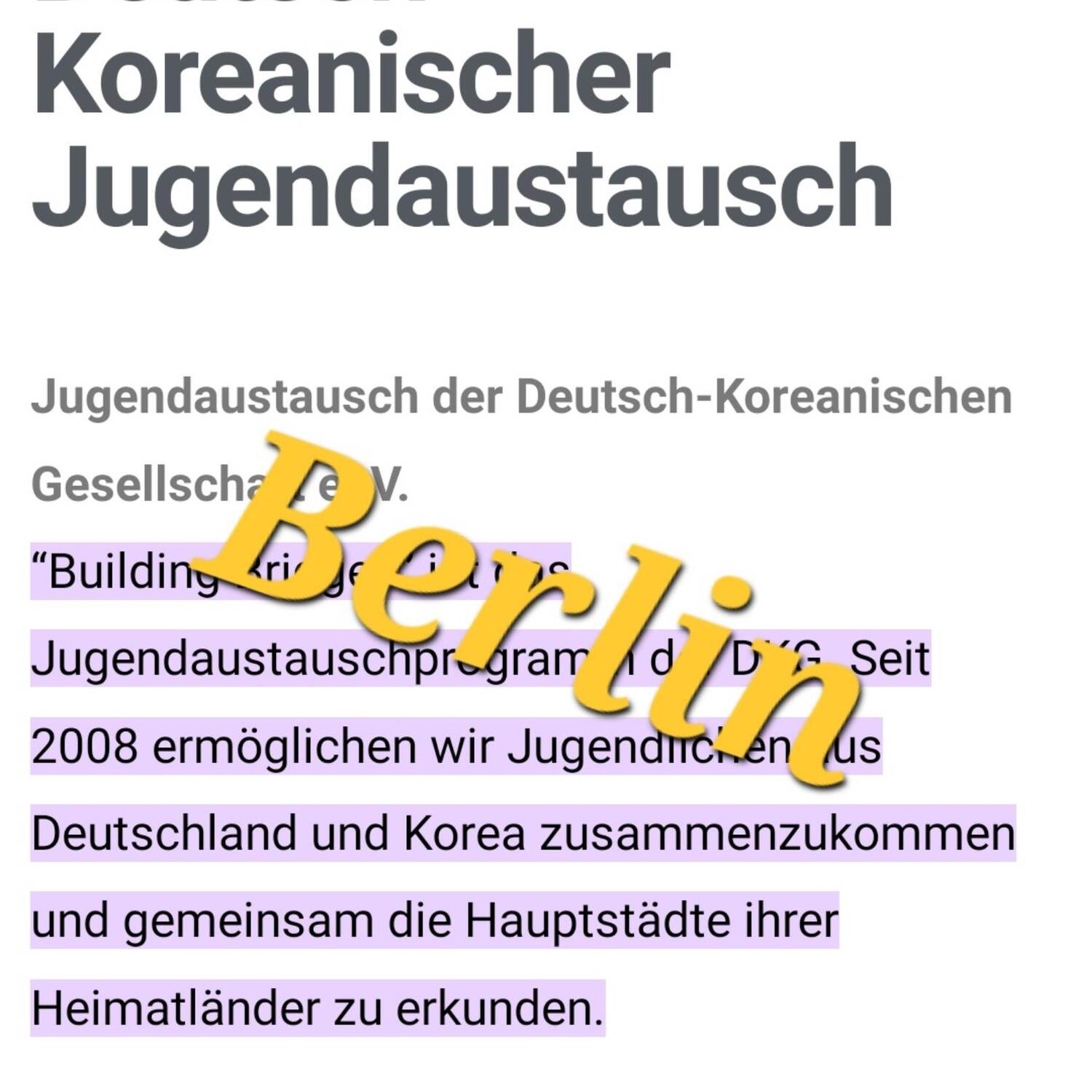 Jugendaustausch Berlin