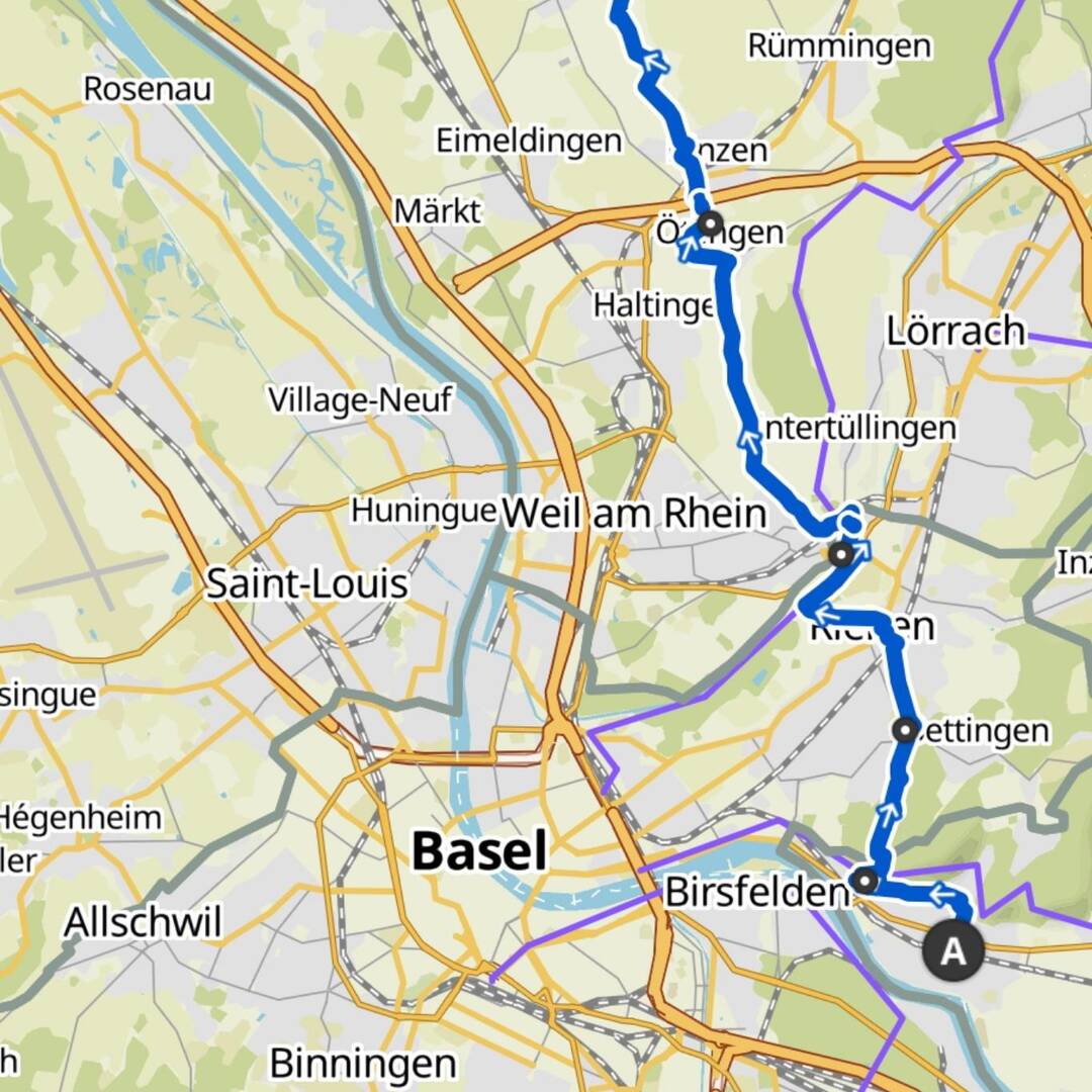 Wanderung 40 KM von Basel aus
