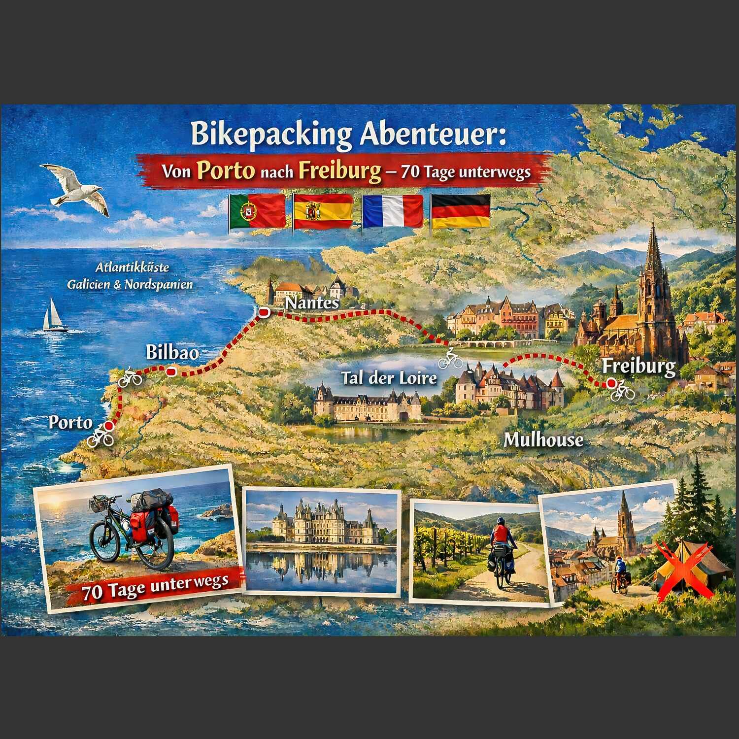 Bikepacking von Porto nach Freiburg