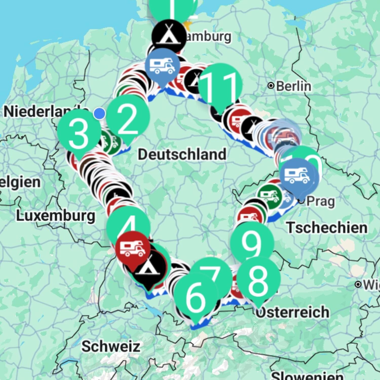 Deutschland, Österreich, Prag