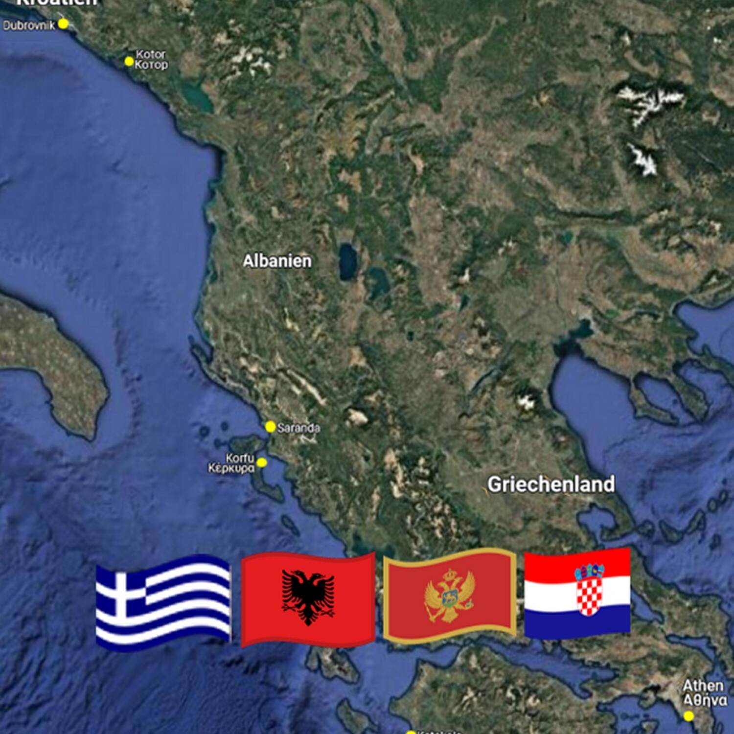 Von Athen nach Dubrovnik