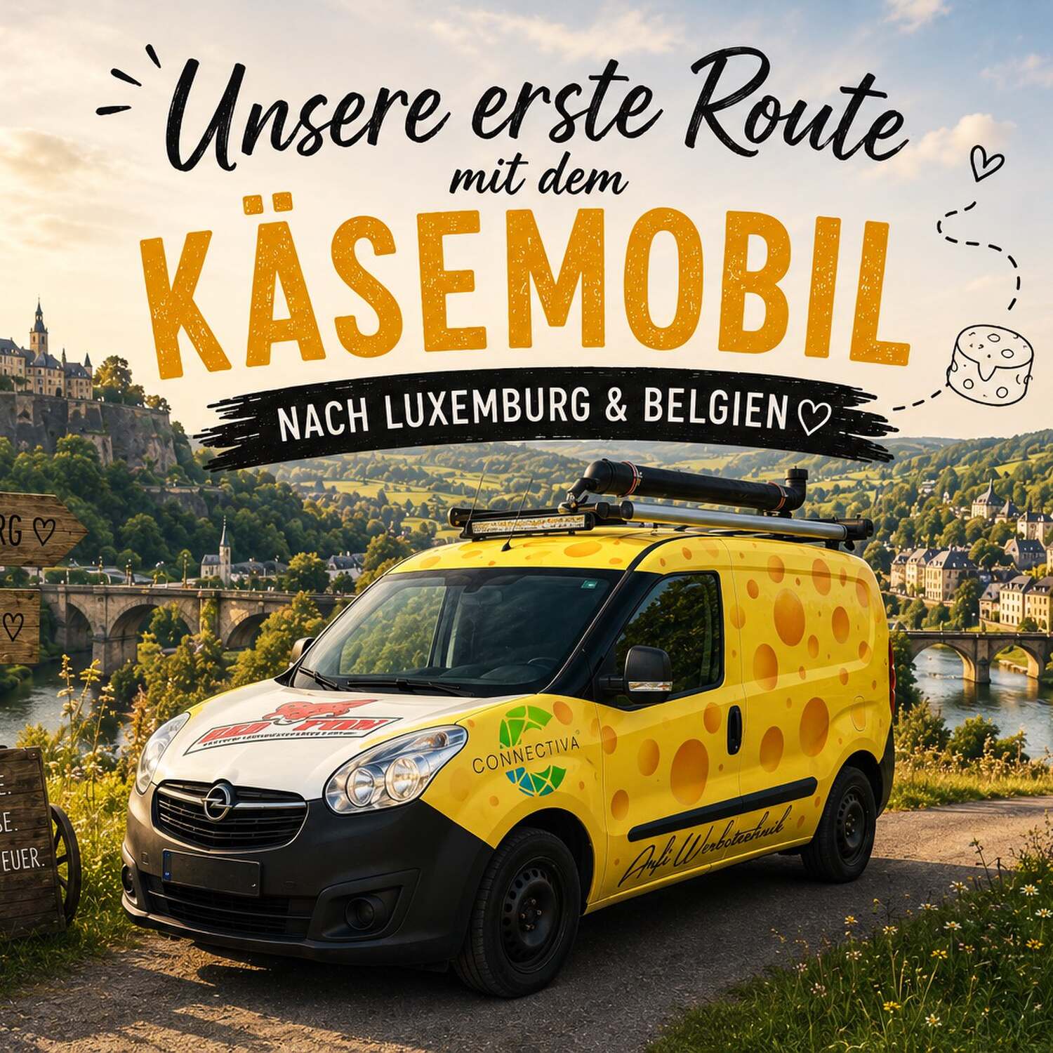 Erste Tour mit dem Käsemobil!