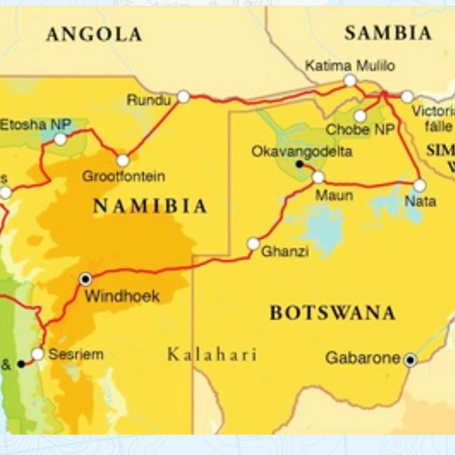 Namibia, Botswana & Simbawe