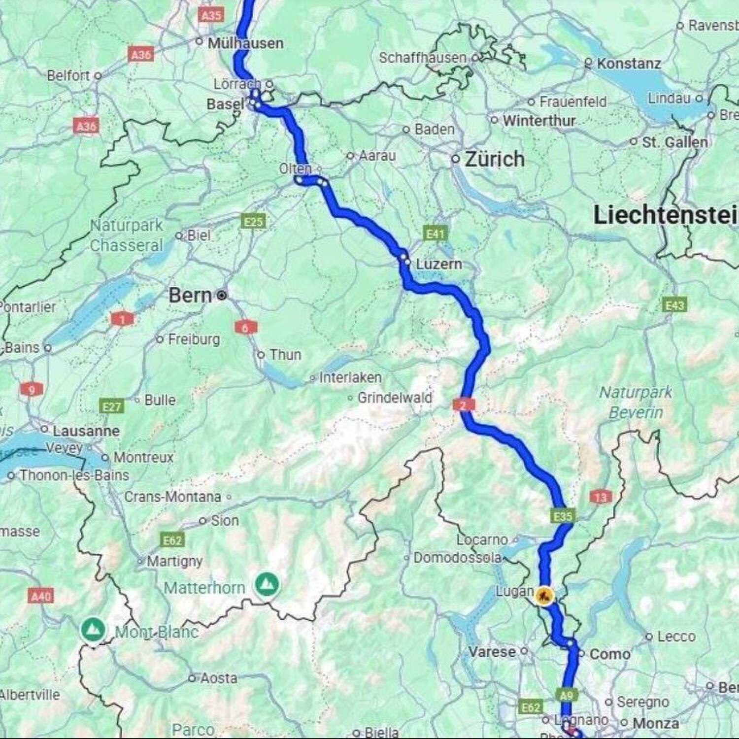 Schweiz "durchreist"