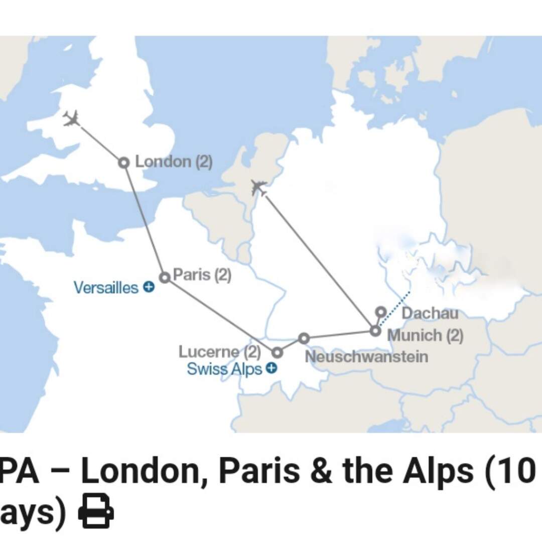 London, Paris and the Alps