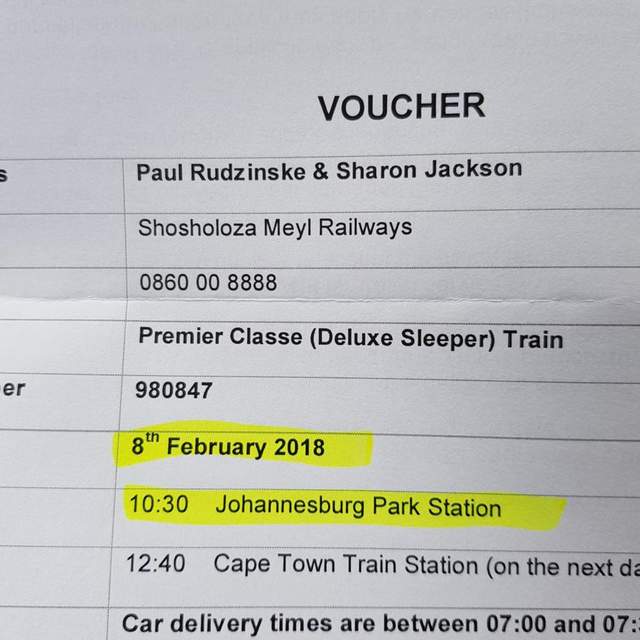 Cape Town train trip