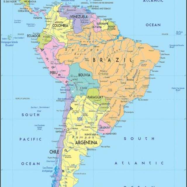 Map South America 2016